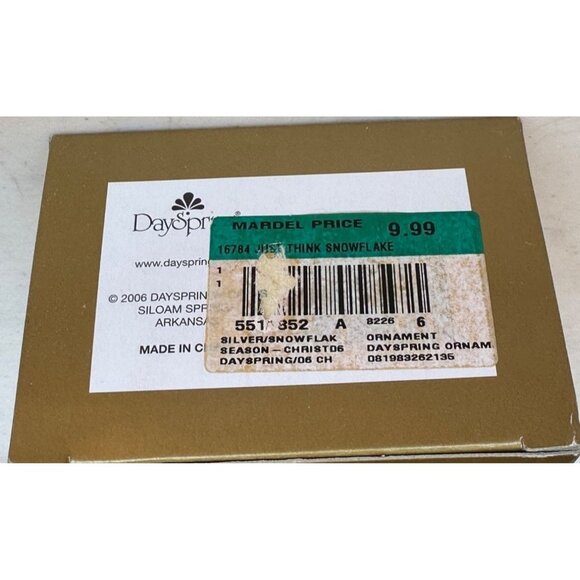 2006 DaySpring Christmas Celebration Collection Silver Snowflake Ornament 4" - Picture 9 of 12